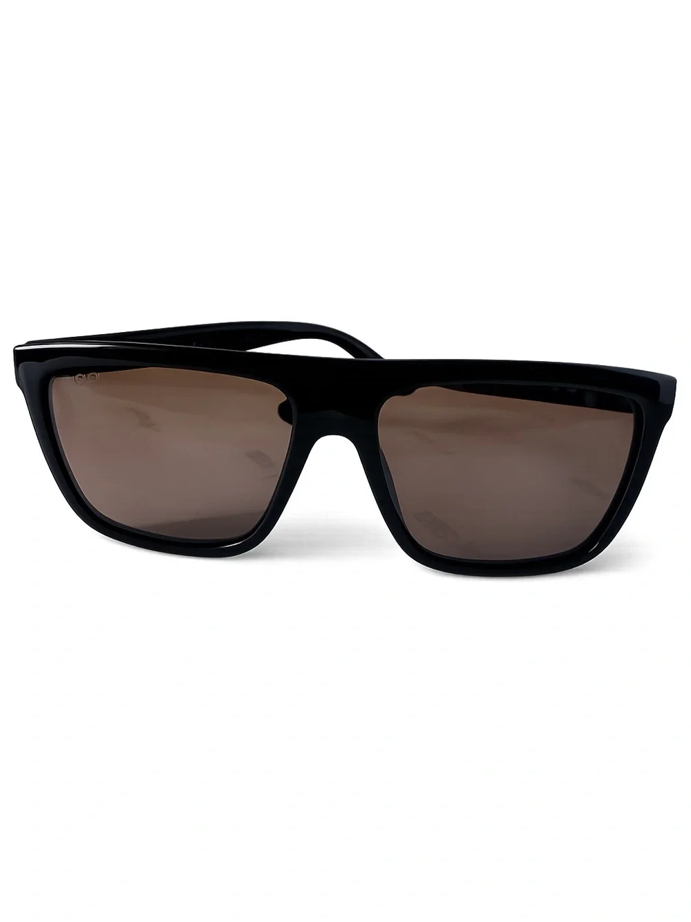 Gucci Black Frame Sunglasses with Brown Lenses